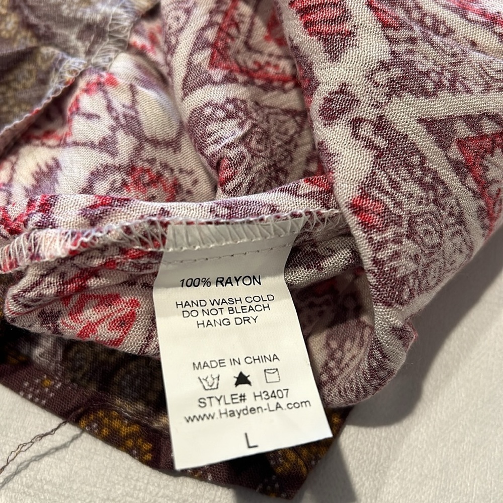 Hayden Los Angeles Large Sleeveless Aztec Midi Dress Keyhole Tie Front - Picture 4 of 6